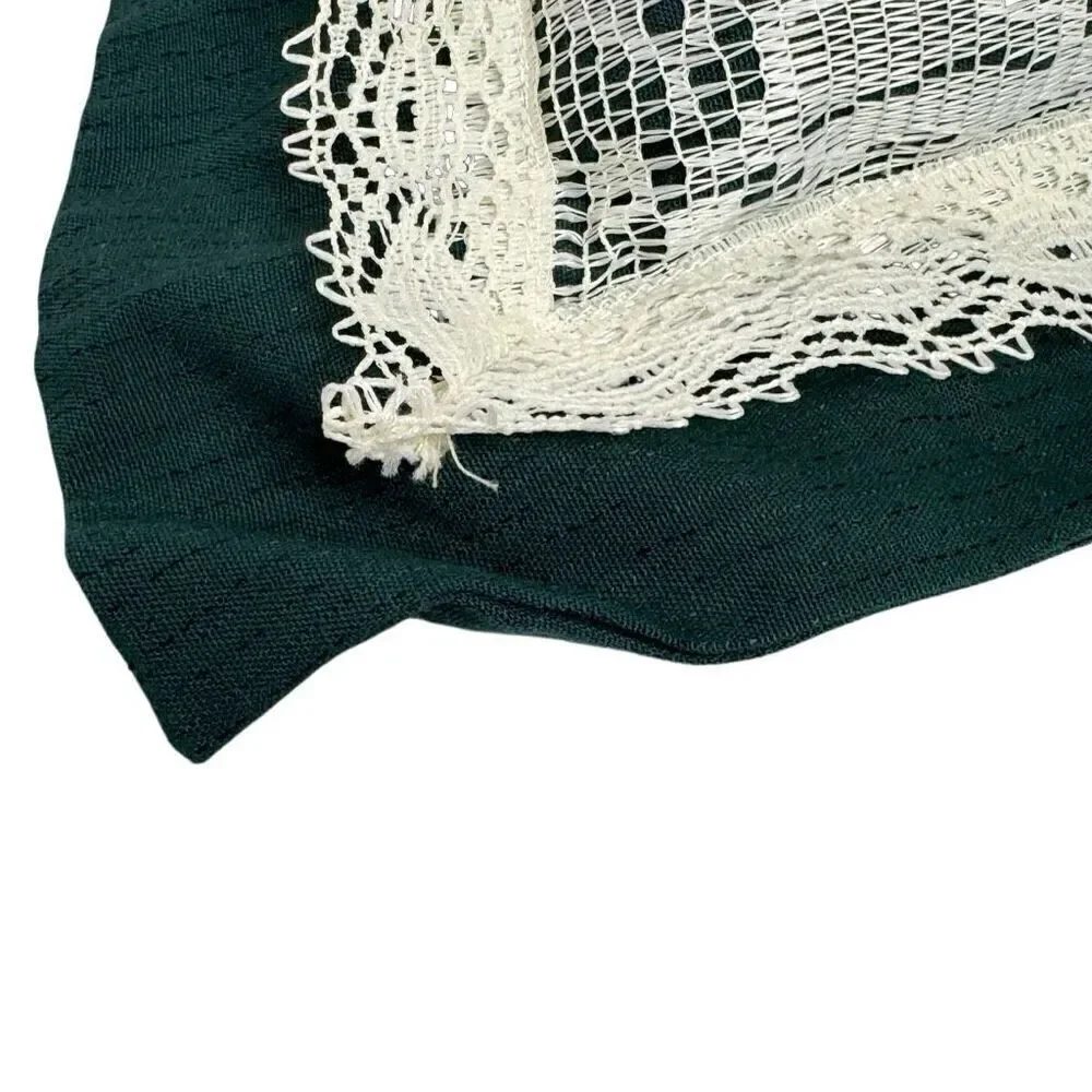 Vintage Christmas throw pillows with lace covered prints